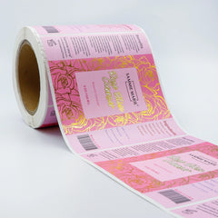 Waterproof Custom Printing Adhesive Vinyl Gold Foil Logo Sticker Label Printing and Design Services Labels for Bottles Packaging