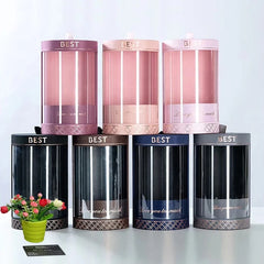 Waterproof Preserved Clear PVC Window Cardboard Rose Paper Flower Gift Box