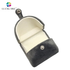 Custom Made logo Luxury Black Gift Cardboard Magnet Cotton Filled Package Paper Ring Velvet Jewelry Box Packaging with logo