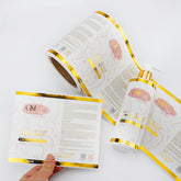 Custom Cosmetics Etiqueta Gold Foil Skincare Waterproof Adhesiva Personalizada Pegatina Logo Stickers Roll Labels for Packaging