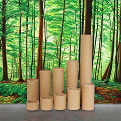 Custom Recyclable Eco Round Craft Kraft Paper Tube Packaging with UV Finish for Skincare Perfume Tea and Gifts