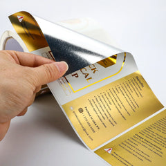 Custom Cosmetics Label Metallic Gold Foil Logo Sticker Men Skincare Shampoo Bottle Cream Jar Digital Printing Packaging Labels