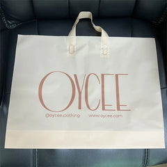 Reusable Thickened Plastic Tote Bags, Eco-Friendly Grocery Shopping Bags with Handles, Durable for Daily Use (Customizable Logo)
