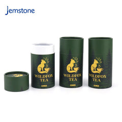 Custom 100% Recycled Luxury Food Round Kraft Cardboard Tube Box Coffee Cylinder Packaging Container Tea Leaf Paper Tube