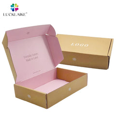 Guangdong Eco-friendly Recycle Brown Kraft Pink Paper Folding Mailer Box Corrugated Cardboard Box Custom logo Shipping Boxes