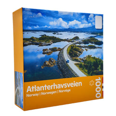 Customized 1000 Piece Atlanterhavsvegen Brain Teaser IQ Game Jigsaw Puzzles Matte Paper with Custom Box
