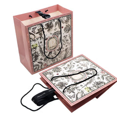 Custom Eco-friendly Luxury Sublimation Stand up Shopping Packaging Gift Party pink Paper Bag with logo