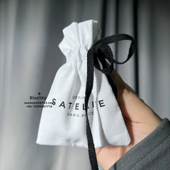 Poly Cotton Custom Color Brand Handle Packing Drawstring Packaging Pouch Bag for Clothes Gift Present
