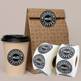 Cafe Drink Custom Waterproof Self Adhesive Logo Sticky Printing Etiquetas Beverage Coffee Label Stickers for Cup Bag Packaging