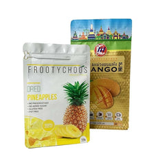 Custom Printed Reusable Dried Mango Pineapple Fruit Packaging Square Bottom Eight Side sealed Bag with Easy Tear Zipper