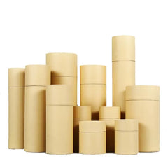 Custom Eco-Friendly Brown Kraft Paper Tube Round Cosmetic Perfume Cardboard Tube Packaging Food Tea Coffee Cylinder Packaging