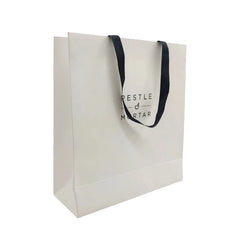 Custom Luxury White Clothes Store Retail Packaging Gift Carry Bags Boutique Shopping Paper Bags with Your Own logo