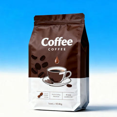Flat Bottom Coffee Beans Pouches Powder Eight Side Seal Foil PE Composite 350g 5lb Tea Bean Square Zipper Bags With Air Valve