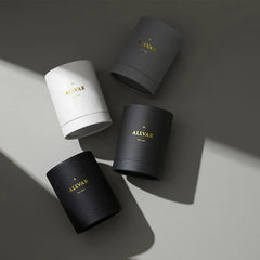 Black Cardboard Holder Round Paper Tube for Perfume Bottle Packaging Candle Jar With Lids and Package