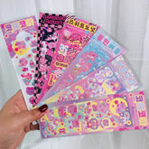 Manufacturer Custom Fancy Personalised Vinyl Hologram Rainbow Glitter Finished Kiss Cut Sticker Sheet