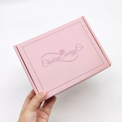 Customized pink Color Folding Packiging Paper Press on Nail Perfume Eyelash Jewelry Box Packaging Luxury with logo