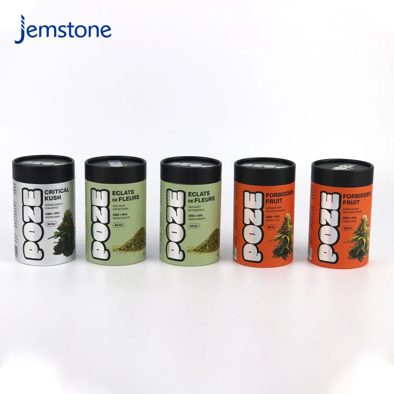 Custom Eco-Friendly Food Grade Paper Tube for Coffee Matcha Tea Powder Kraft Cardboard Cylinder Packaging with Lid for Spices