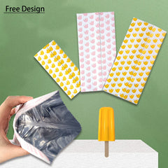 Customized Ice Pop Plastic Disposable Wrapper Back Foil Packaging Side Seal Kraft Paper Food 3.5 Mylar Bags Ice Cream Sachet