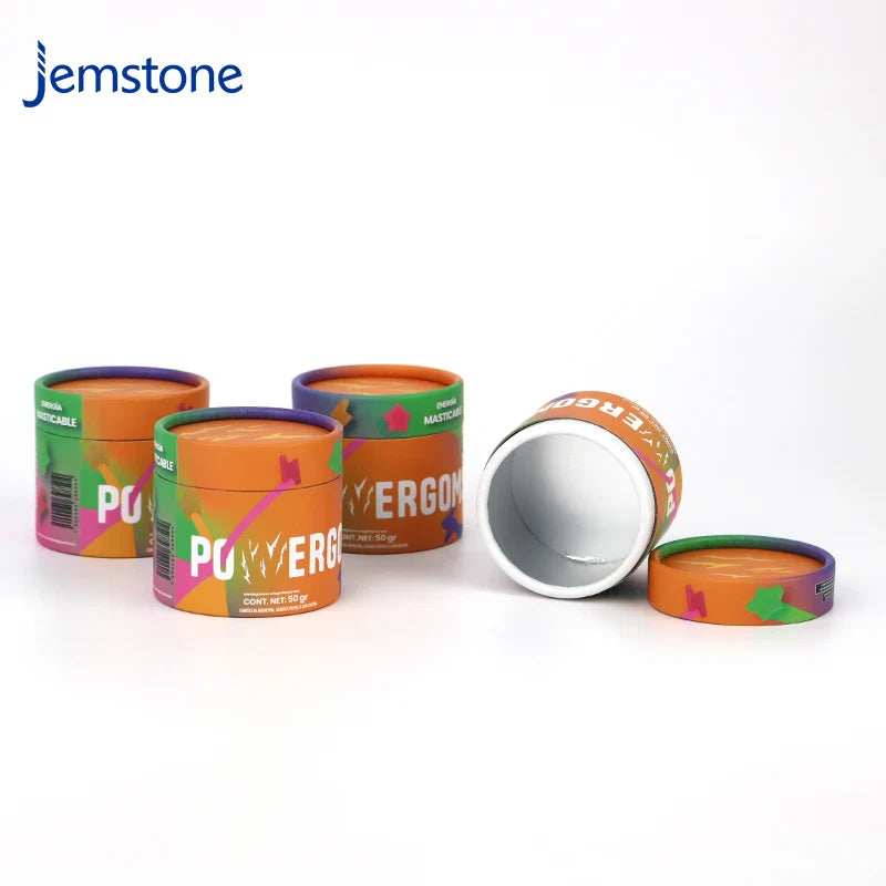 Custom Eco-Friendly Kraft Cardboard Food Tea Coffee Cylinder Packaging Collagen Powder Spice Paper Tube Inside Aluminum Foil