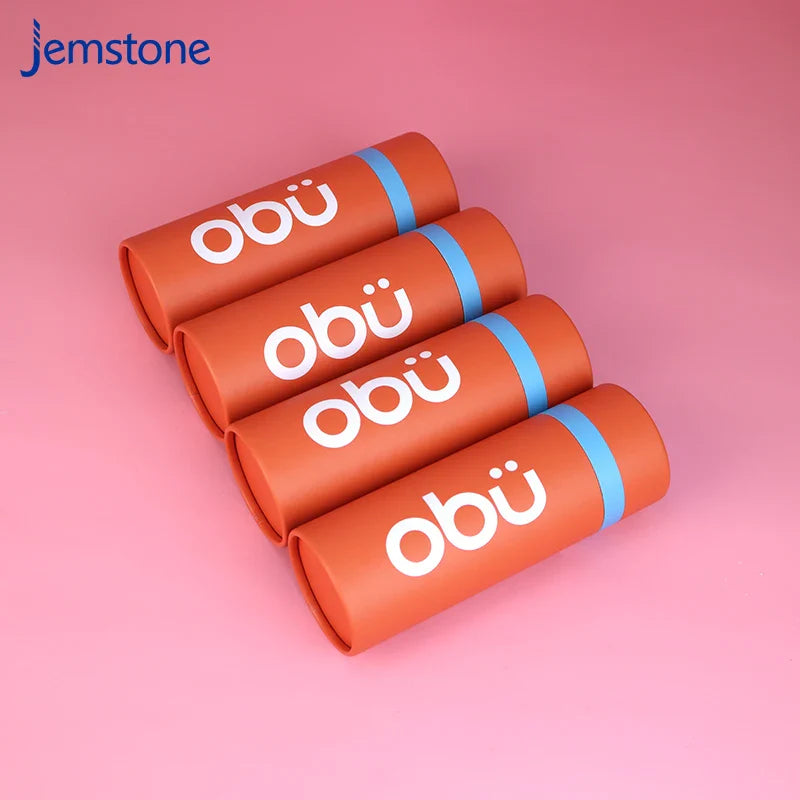 Custom logo Printed Eco Cardboard Cosmetic Essential Oil Bottle Skincare Cylinder Packaging Food Tea Coffee Kraft Paper Tube