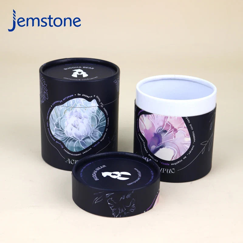 Custom Logo Eco-friendly Luxury Kraft Cardboard Food Tea Coffee Candle Cylinder Box Packaging Cosmetic Perfume Bottle Paper Tube