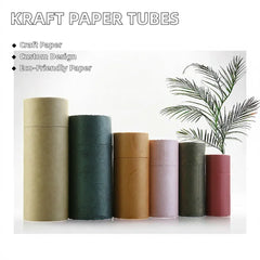 Custom Recyclable Bulk Round Kraft Cardboard Paperboard Tubes for Pencils Tea Coffee Cosmetic Craft Gift Cylinder Packaging