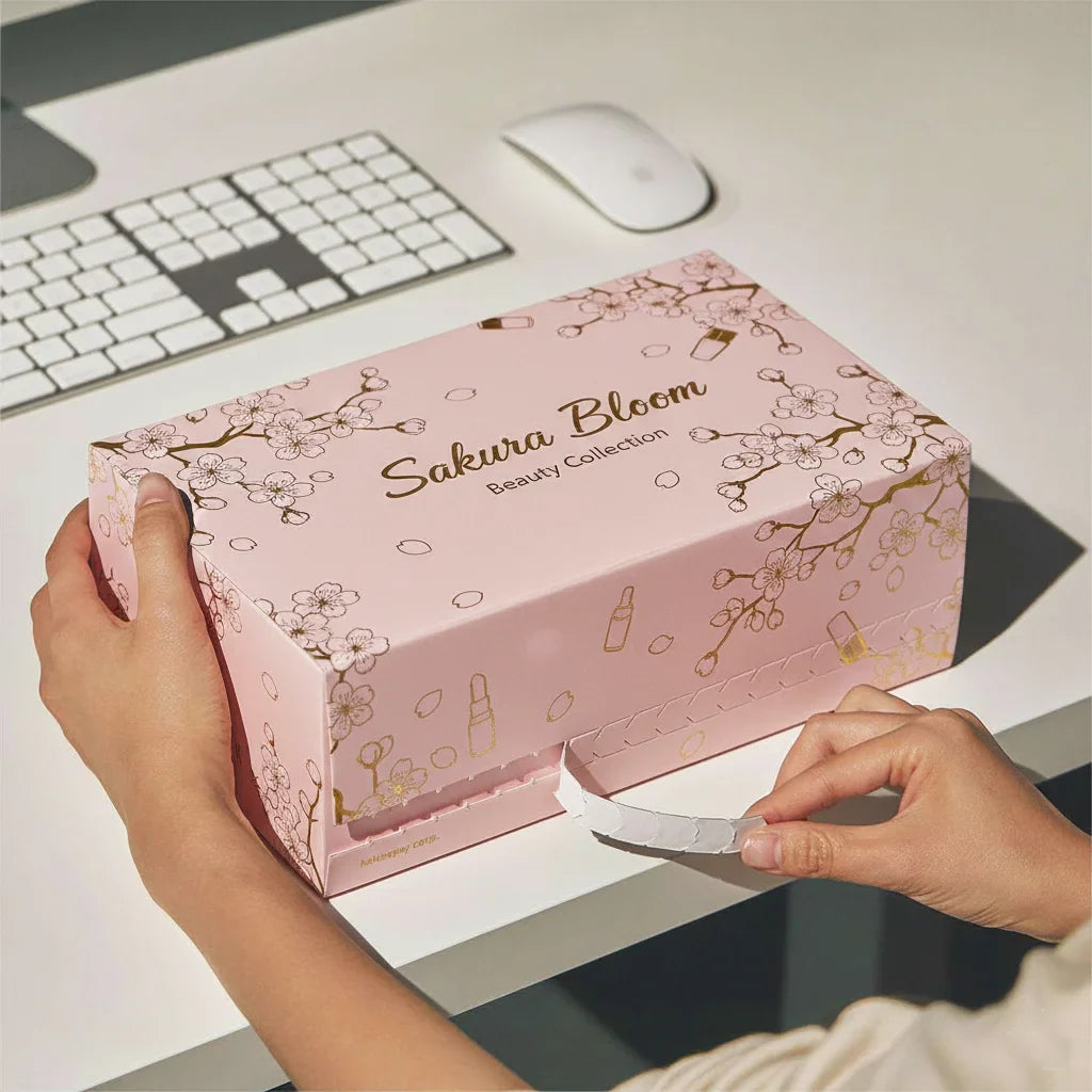 Customizable Recycled Portable Luxury Pink Cosmetic Perfume Postal Packing Paper Cardboard Packaging Boxes for Shipping