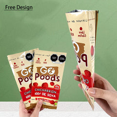 Custom Food Grade Edible Empty Plastic Sachet Popcorn Pillow Pouch Back Seal Bag of Pillow Shaped Potato Chips Bags