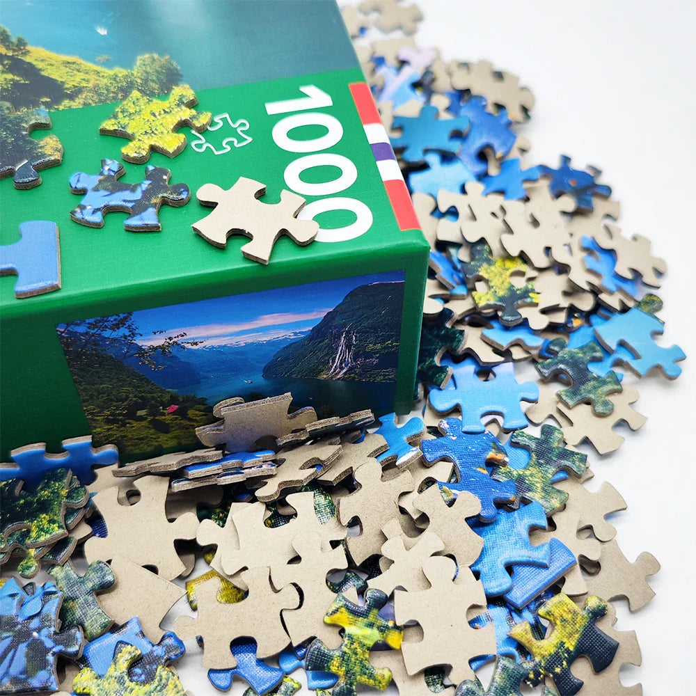 Free Sample Custom Design Adult Puzzle Games Manufacturer 1000 Pieces Jigsaw Puzzle for Kids
