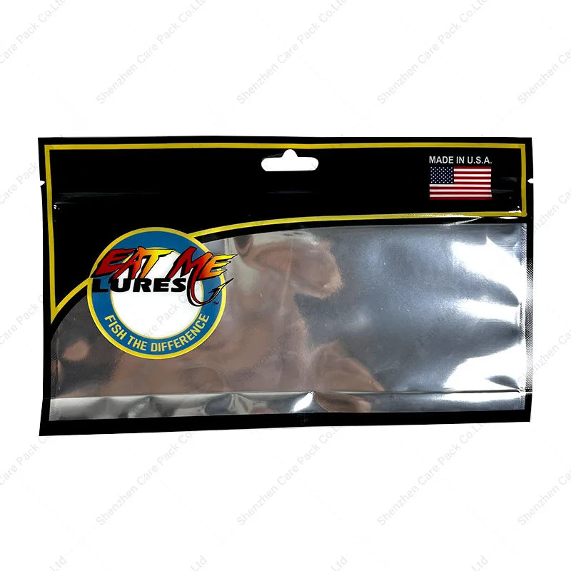 Soft Fish Lure Hook Plastic Mylar Fish Packaging Zipper Bag Hooks and Bait Packing Pouch With Custom Logo