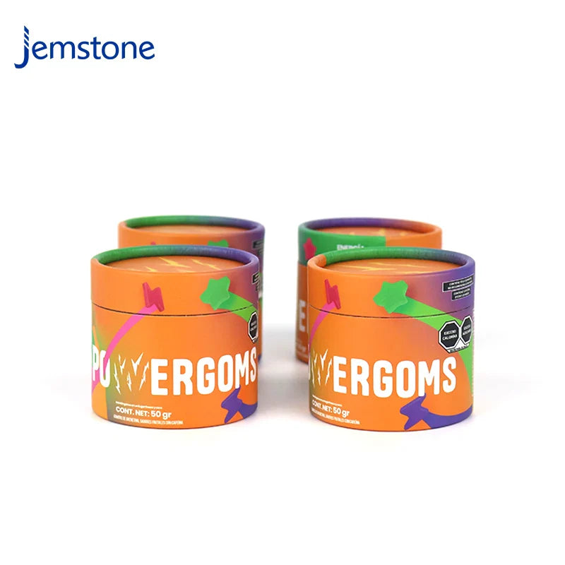 Custom Eco-Friendly Kraft Cardboard Food Tea Coffee Cylinder Packaging Collagen Powder Spice Paper Tube Inside Aluminum Foil