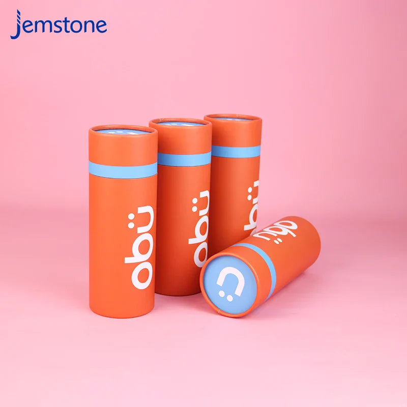 Custom logo Printed Eco Cardboard Cosmetic Essential Oil Bottle Skincare Cylinder Packaging Food Tea Coffee Kraft Paper Tube