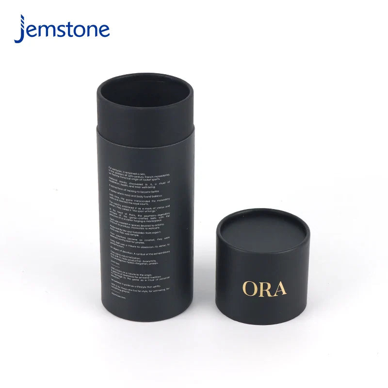 Custom 100% Recyclable Luxury Black Kraft Cardboard Tube Food Tea Coffee Cylinder Box Packaging Cosmetic Perfume Paper Tube