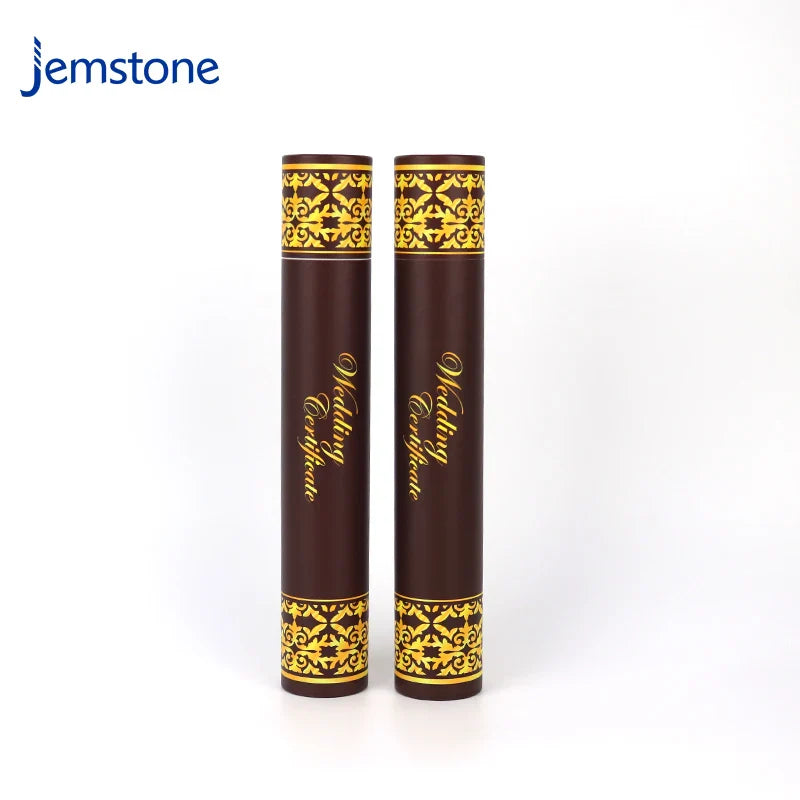 Custom logo Printed Eco-Friendly Kraft Cardboard Wedding Supplies Cylinder Packaging Tea Coffee Paper Tube with Gold Foil