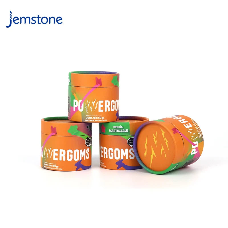 Custom Eco-Friendly Kraft Cardboard Food Tea Coffee Cylinder Packaging Collagen Powder Spice Paper Tube Inside Aluminum Foil