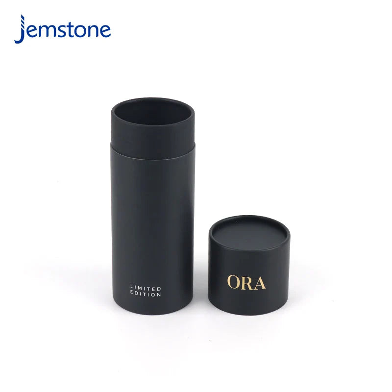Custom 100% Recyclable Luxury Black Kraft Cardboard Tube Food Tea Coffee Cylinder Box Packaging Cosmetic Perfume Paper Tube