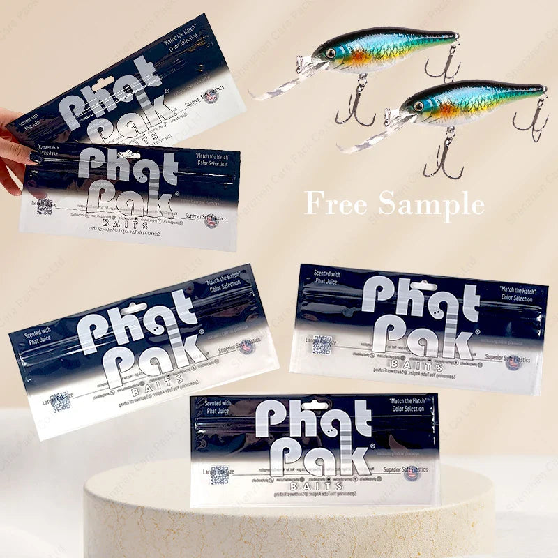 Fish Lure Bag Hermetic Bag for Fishing Lures Soft Worm Fish Hook Packaging Bag With Hanging Hole