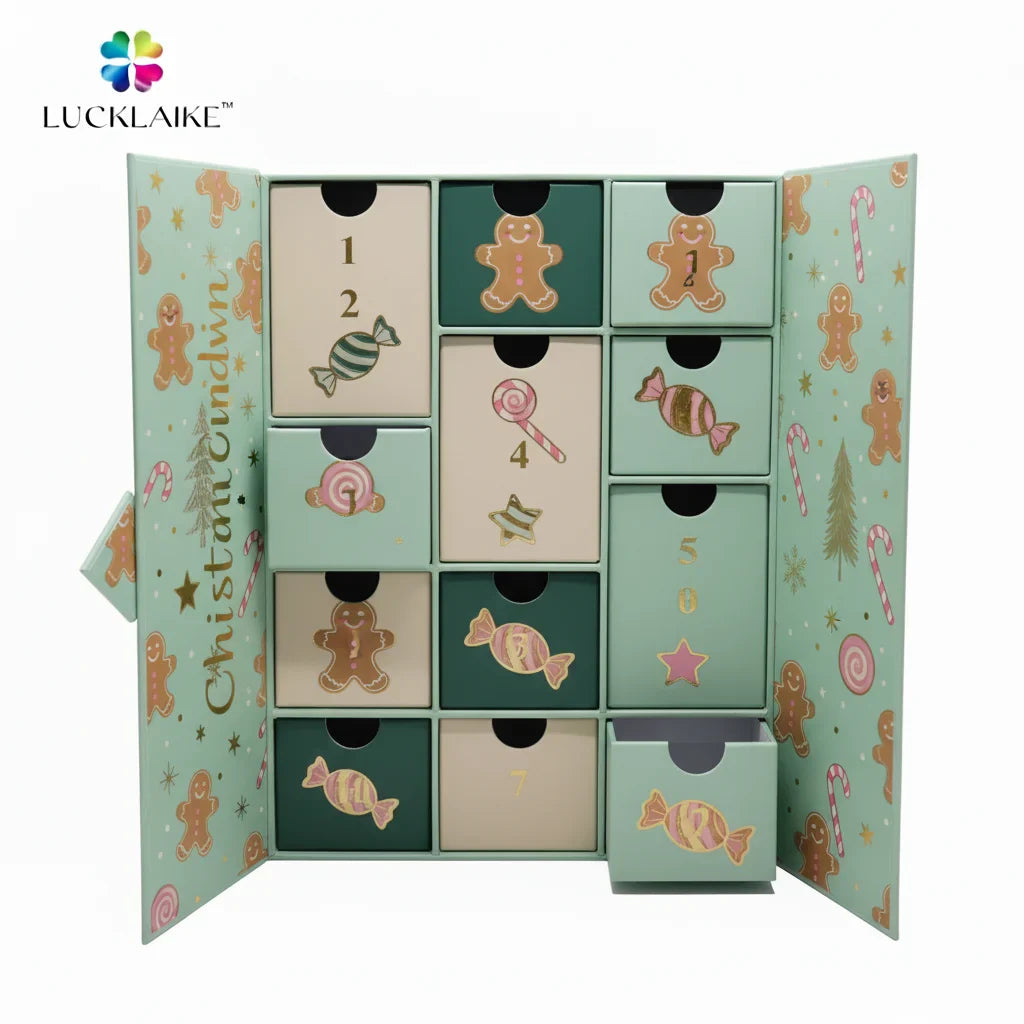 Wholesale Prompt Goods Empty Countdown EU 12 Days Recyclable Magnetic Gift Box Mystery Christmas Advent Calendar Box