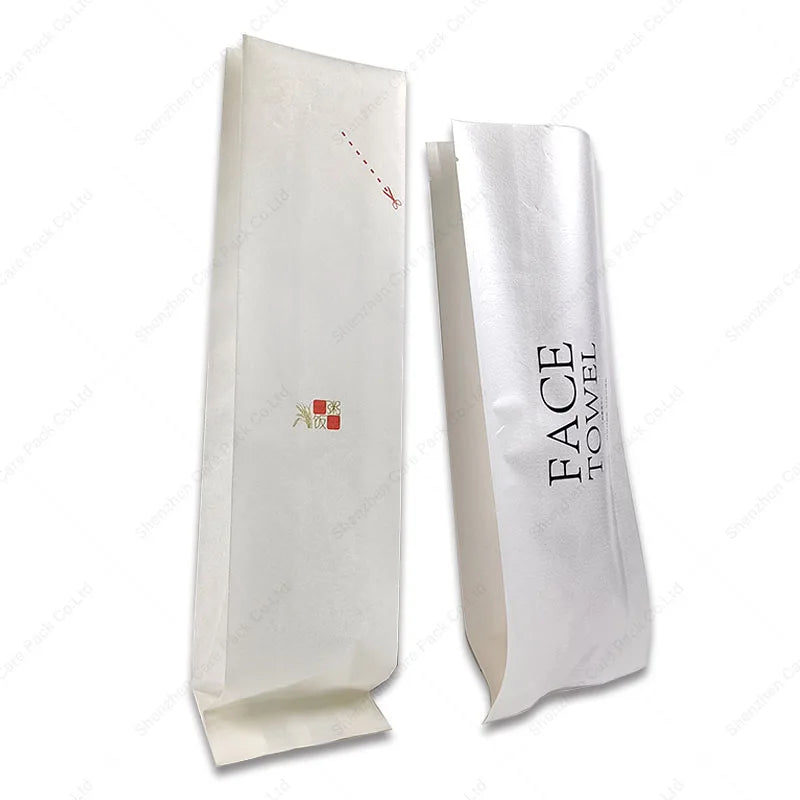 Custom Compostable White Side Gusset Cotton Paper Bags Moisture-Proof Degradable Food Packaging for Pet & Canned Foods