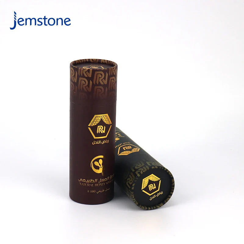 Custom logo Eco-Friendly Round Luxury Kraft Honey Paper Tube Food Cardboard Cylinder Packaging for Tea Coffee