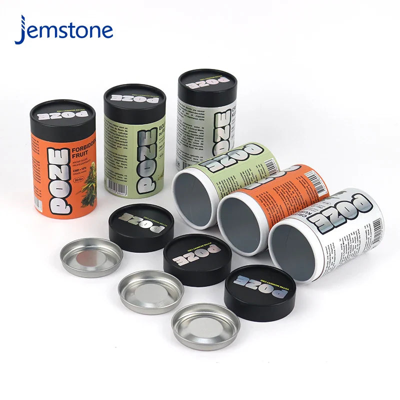 Custom Eco-Friendly Food Grade Paper Tube for Coffee Matcha Tea Powder Kraft Cardboard Cylinder Packaging with Lid for Spices