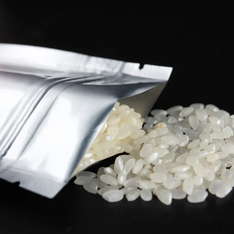 Mylar Silver Resealable Ziplock Food Packaging Storage Doypack Pouches Stand-Up Pure Aluminum Foil with Gravure Printing