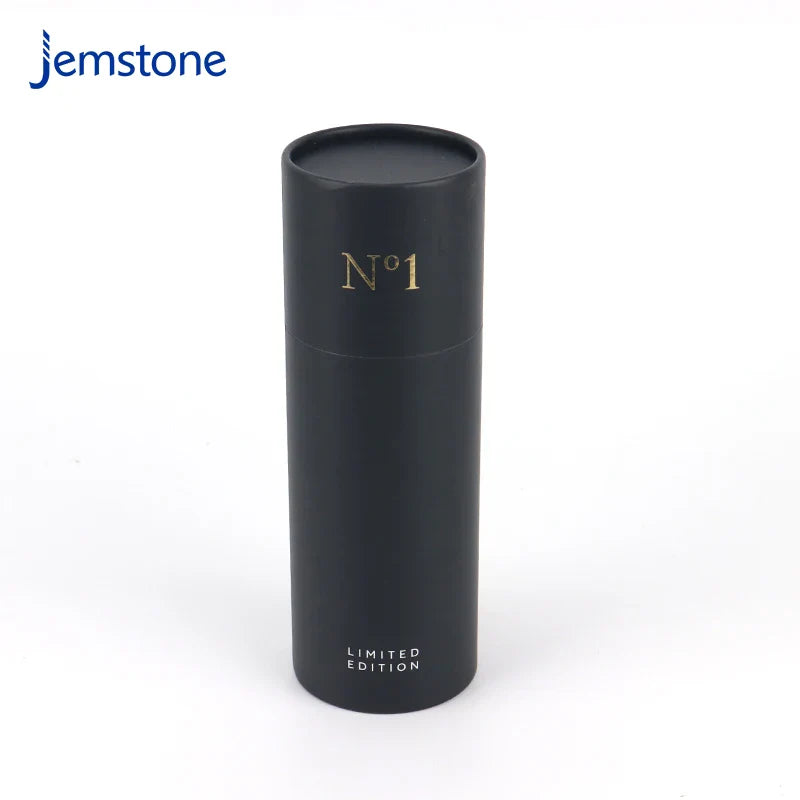 Custom 100% Recyclable Luxury Black Kraft Cardboard Tube Food Tea Coffee Cylinder Box Packaging Cosmetic Perfume Paper Tube