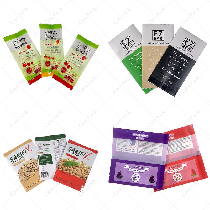 Empty Flexible Laminated Sealed Sealing Kraft Pillow Bag Chocolates Sachet for Freezer Food Back Side Seal Bags