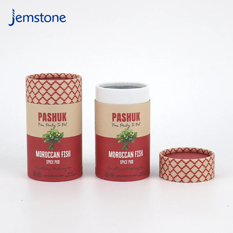 Factory Custom Eco-Friendly Luxury Cylinder Packaging Round Cardboard Kraft Paper Tube for Tea Coffee Food Spice Powder