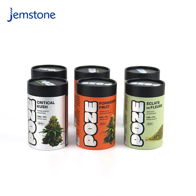 Custom Eco-Friendly Food Grade Paper Tube for Coffee Matcha Tea Powder Kraft Cardboard Cylinder Packaging with Lid for Spices