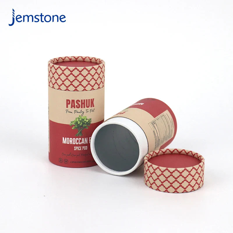 Factory Custom Eco-Friendly Luxury Cylinder Packaging Round Cardboard Kraft Paper Tube for Tea Coffee Food Spice Powder