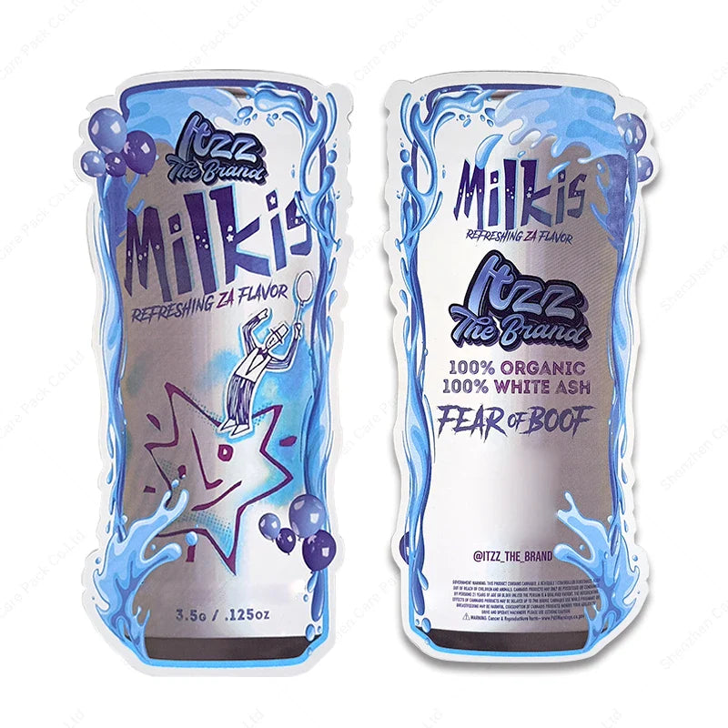 Custom 3.5g Soft Touch Mylar Pouch Resealable Laminated Candy Packaging Plastic Portable Shape Foil Die Cut Mylar Bag