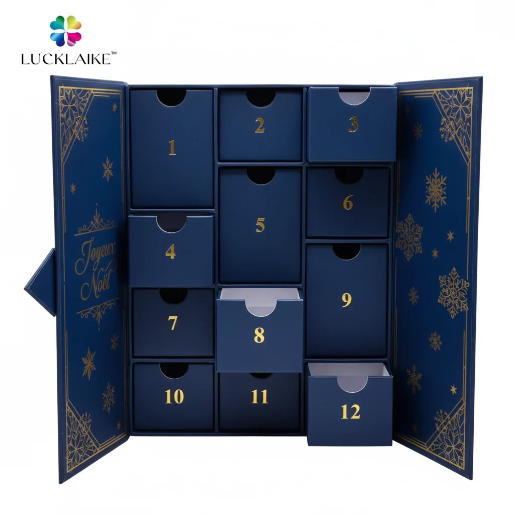 Wholesale Prompt Goods Empty Countdown EU 12 Days Recyclable Magnetic Gift Box Mystery Christmas Advent Calendar Box
