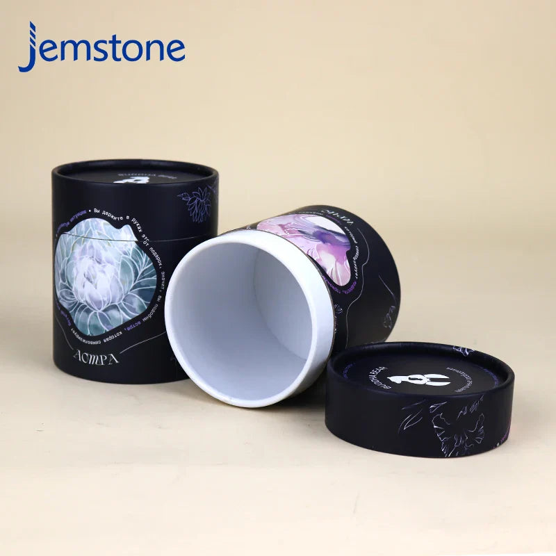 Custom Logo Eco-friendly Luxury Kraft Cardboard Food Tea Coffee Candle Cylinder Box Packaging Cosmetic Perfume Bottle Paper Tube